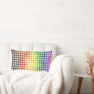 Cojín Lumbar Bandera de orgullo gay arcoíris colorida a cuadros