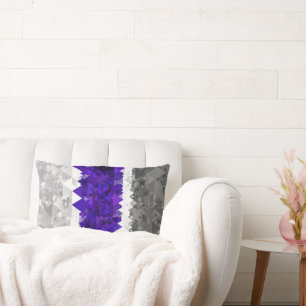 Cojín Lumbar Bandera de orgullo Greygender geométrico boho retr
