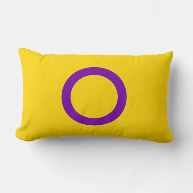 Cojín Lumbar Bandera de orgullo intersexual (Anverso)