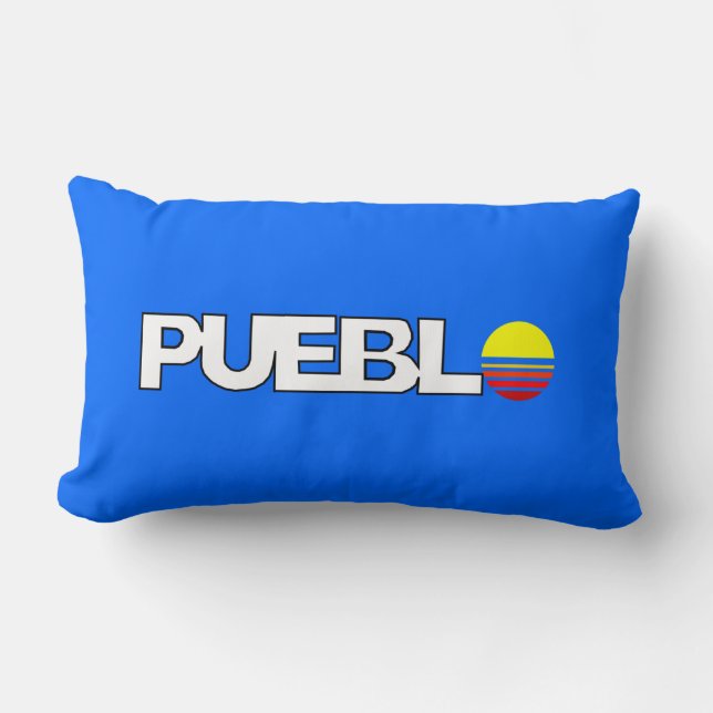 Cojín Lumbar Bandera de Pueblo (Colorado) (Anverso)