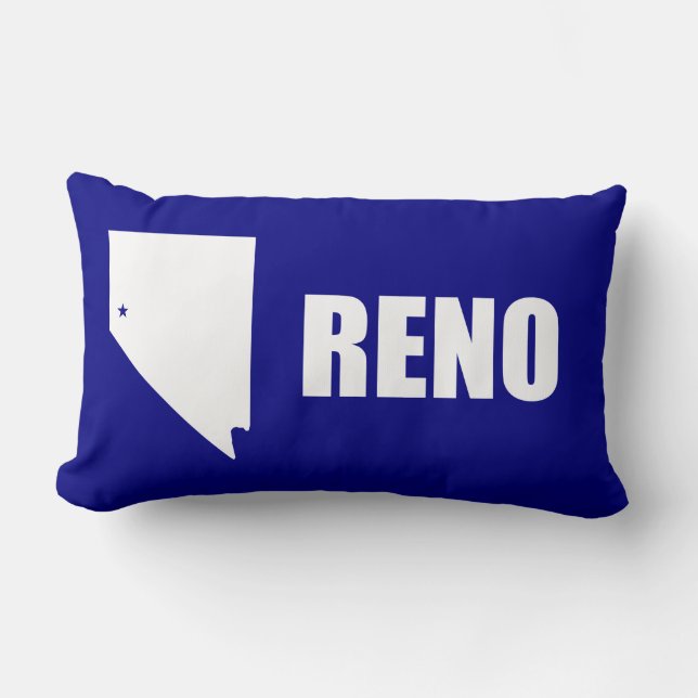 Cojín Lumbar Bandera de Reno, Nevada Lumbar Pillow (Anverso)