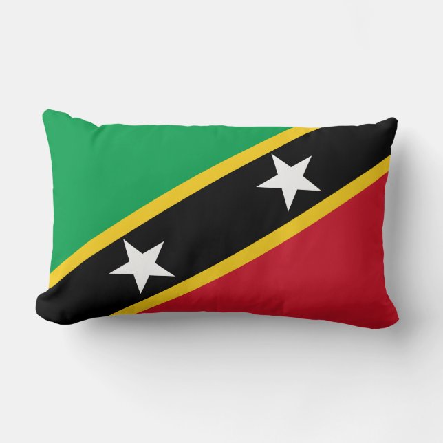 Cojín Lumbar Bandera de Saint Kitts y Nevis (Caribe) (Anverso)