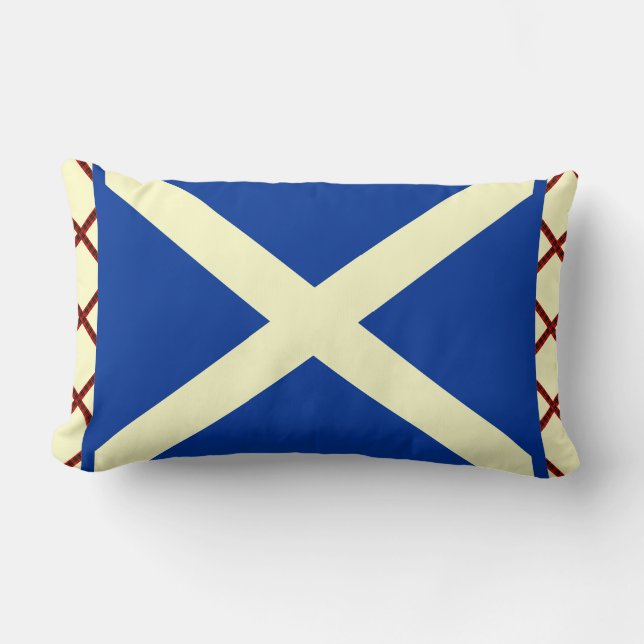 Cojín Lumbar Bandera de Saltire del escocés del tartán de (Anverso)