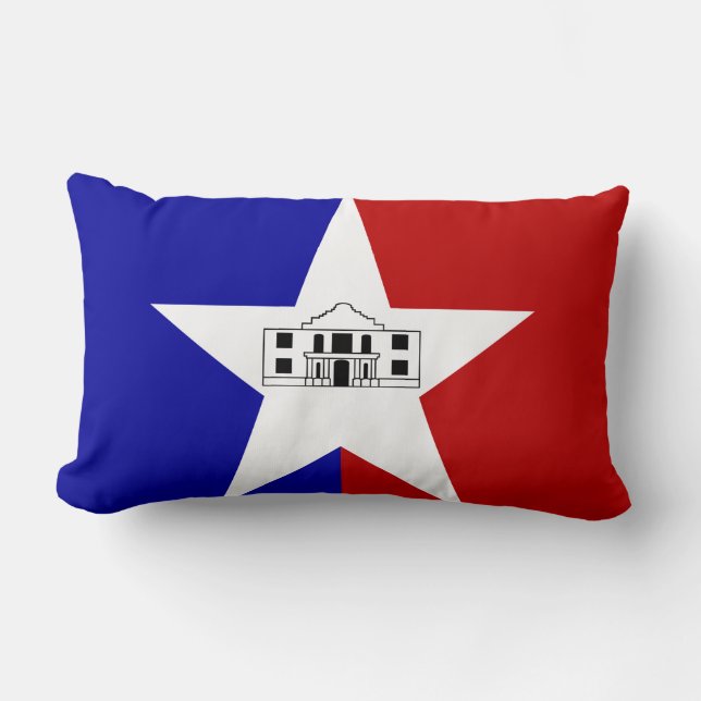Cojín Lumbar Bandera de San Antonio, Texas Lumbar Pillow (Anverso)