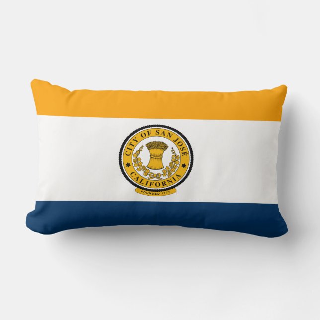 Cojín Lumbar Bandera de San José (California) (Anverso)