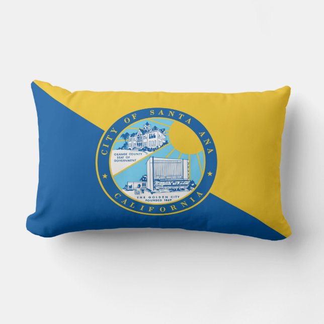 Cojín Lumbar Bandera de Santa Ana (California) (Anverso)