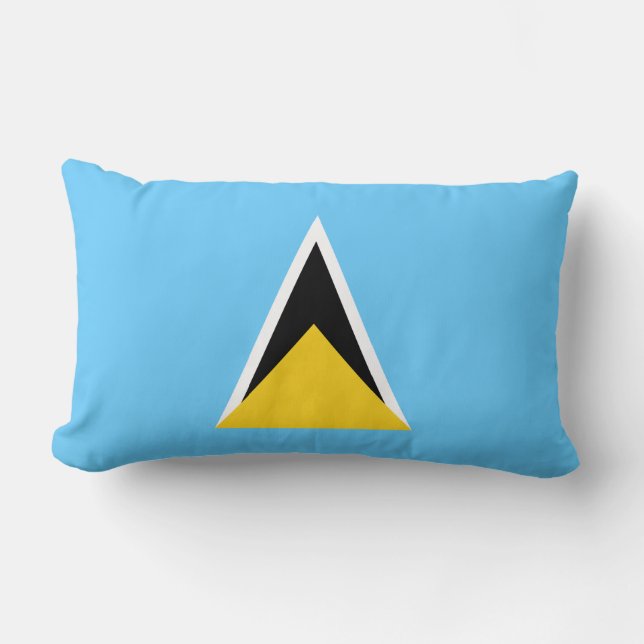 Cojín Lumbar Bandera de Santa Lucía (Santa Lucía) (Caribe) (Anverso)