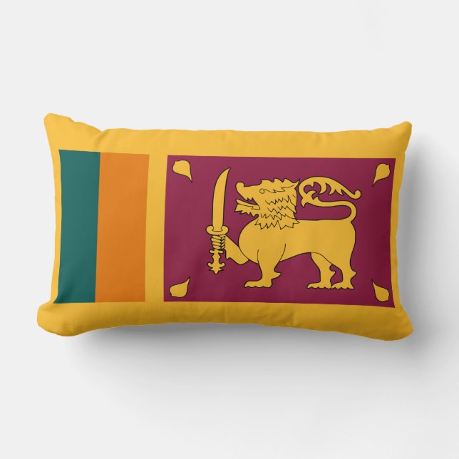 Cojín Lumbar Bandera de Sri Lanka (Anverso)