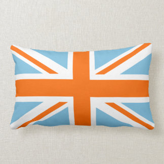 Cojín Lumbar Bandera de unión/blanco del diseño de Jack y azul