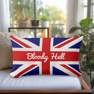 Cojín Lumbar Bandera de Union Jack con curiosa cita