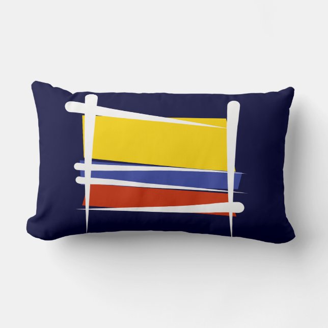 Cojín Lumbar Bandera del cepillo de Colombia (Anverso)