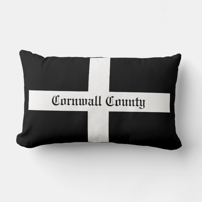 Cojín Lumbar Bandera del Condado de Cornwall (Anverso)
