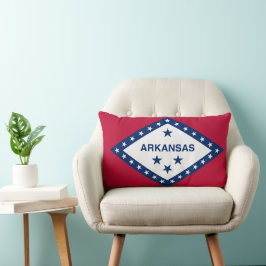 Cojín Lumbar Bandera del Estado de Arkansas Imprimir Patriótico