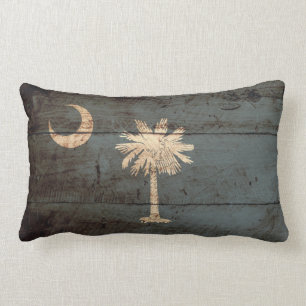 Cojín Lumbar Bandera del estado de Carolina del Sur en grano de