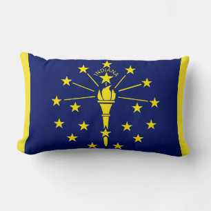 Cojín Lumbar Bandera del Estado de Indiana Imprimir Patriótico