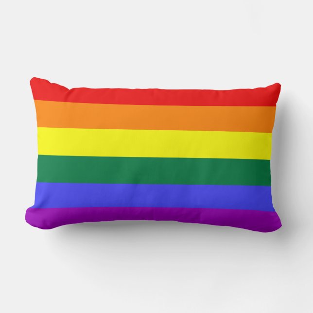 Cojín Lumbar Bandera del Orgullo Arcoiris MoJo Pillow (Anverso)