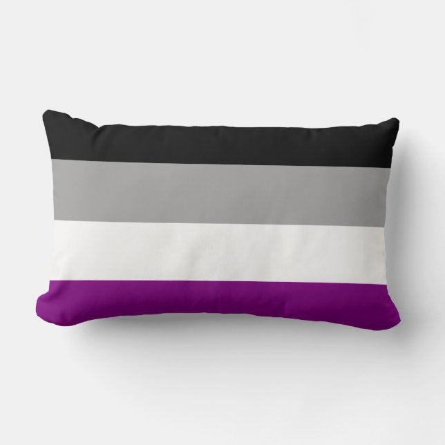 Cojín Lumbar Bandera del Orgullo Asexual (As) (Asexualidad) (Anverso)