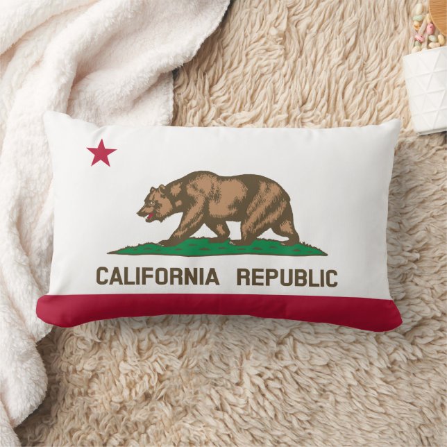 Cojín Lumbar Bandera del oso de la República de California: Est (Manta)