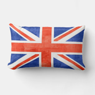 Cojín Lumbar Bandera del Reino Unido Grunge