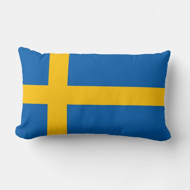 Cojín Lumbar Bandera del sueco de Sverige Suecia (Anverso)