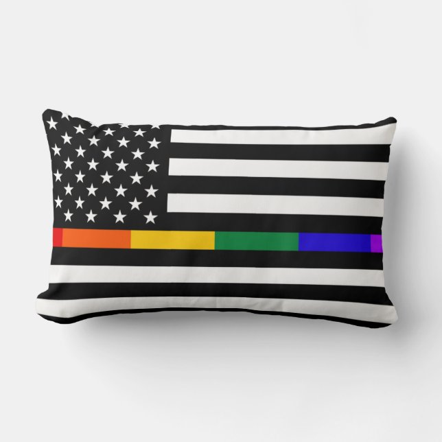 Cojín Lumbar Bandera estadounidense LGBTQ (Anverso)