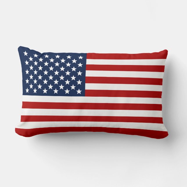 Cojín Lumbar Bandera estadounidense Lumbar Pillow (Anverso)