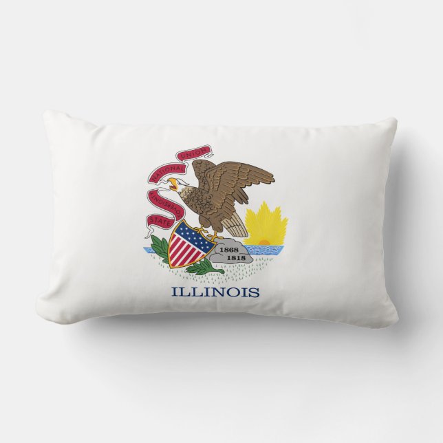 Cojín Lumbar Bandera Estatal de Illinois (Anverso)