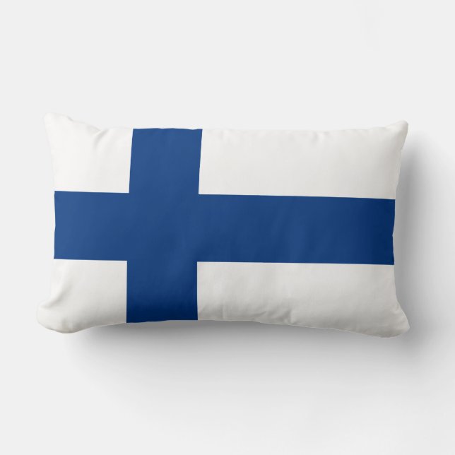 Cojín Lumbar Bandera finlandesa (Finlandia) Lumbar Pillow (Anverso)