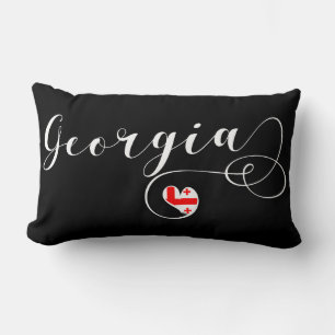 Cojín Lumbar Bandera georgiana en el corazón, Georgia