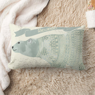 Cojín Lumbar Bandera gris de color de agua polar con color de a