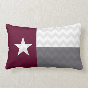 Cojín Lumbar Bandera marrón Chevron de Tejas