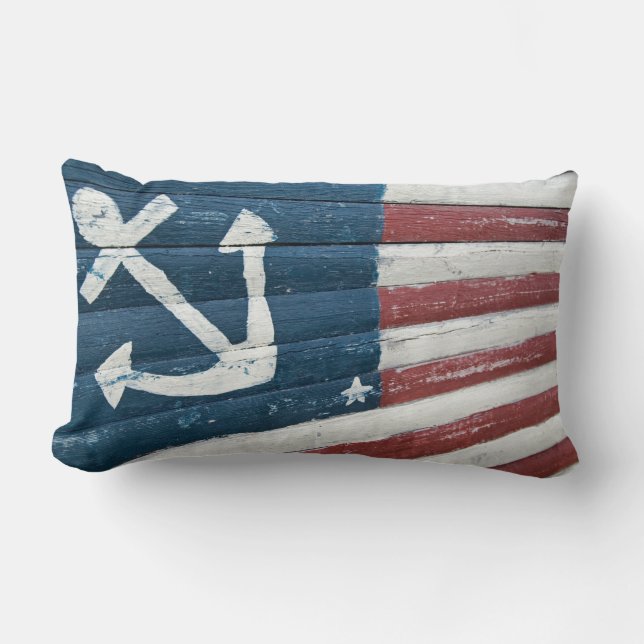 Cojín Lumbar Bandera náutica en madera (Anverso)