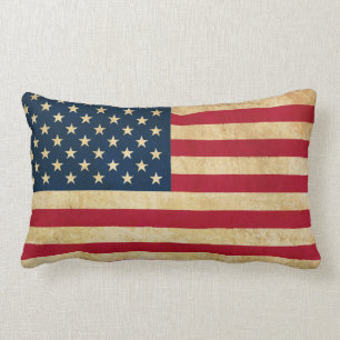 Cojín Lumbar Bandera Patriótica Americana Vintage