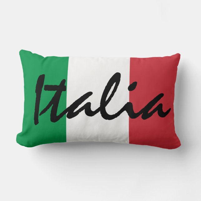 Cojín Lumbar Bandera personalizada del italiano de Italia (Anverso)