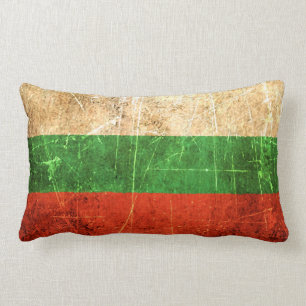 Cojín Lumbar Bandera rasguñada y llevada del búlgaro del
