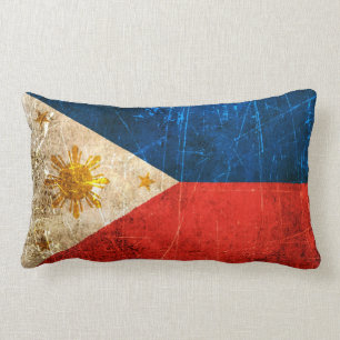 Cojín Lumbar Bandera rasguñada y llevada del filipino del