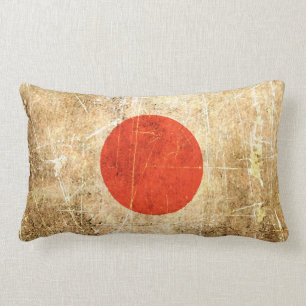 Cojín Lumbar Bandera rasguñada y llevada del japonés del