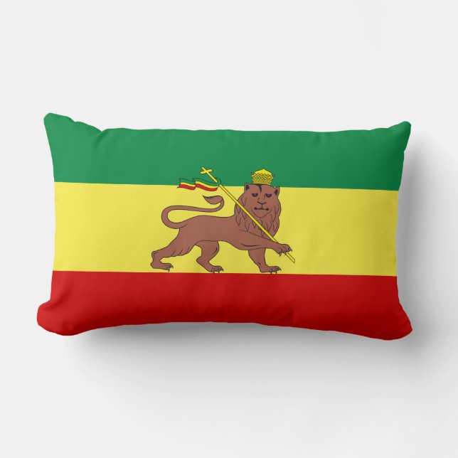 Cojín Lumbar Bandera rastafari (Rastafarianismo) (Rasta) (Anverso)