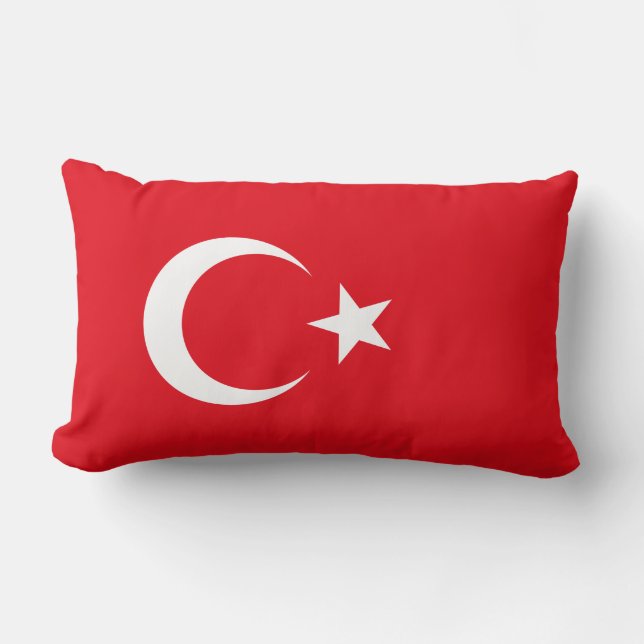 Cojín Lumbar Bandera turca (Turquía) (Anverso)