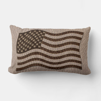 Cojín Lumbar Bandera USA de cuero suave