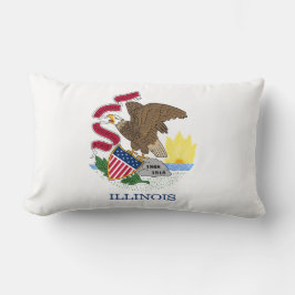 Cojín Lumbar Bandera y foco de Illinois