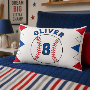 Cojín Lumbar Banderas de bateo de pelota de béisbol Cumpleaños