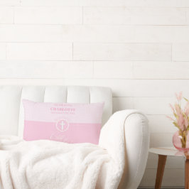 Cojín Lumbar Baptismo Hija rosa de Dios Personalizada