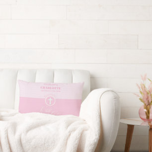 Cojín Lumbar Baptismo Hija rosa de Dios Personalizada