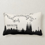 Cojín Lumbar barcelona skyline deco<br><div class="desc">barcelona color de fondo de personalizable de skyline otras ciudades en la tienda,  ¡eche un vistazo a la línea de cielo!</div>