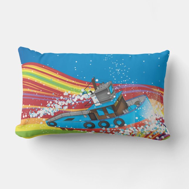 Cojín Lumbar Barco de pesca en tormenta (Anverso)