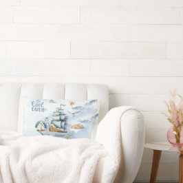 Cojín Lumbar Barco del tipo genial en el océano personalizable