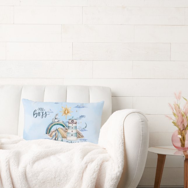 Cojín Lumbar Barco Jefe Mini en el Océano Personalizable (Sofá)