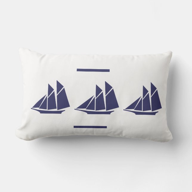 Cojín Lumbar barco navío blanco PILLOW vida costera (Anverso)
