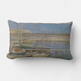 Cojín Lumbar Barcos en aterrizaje (Paisaje de Nueva Inglaterra)